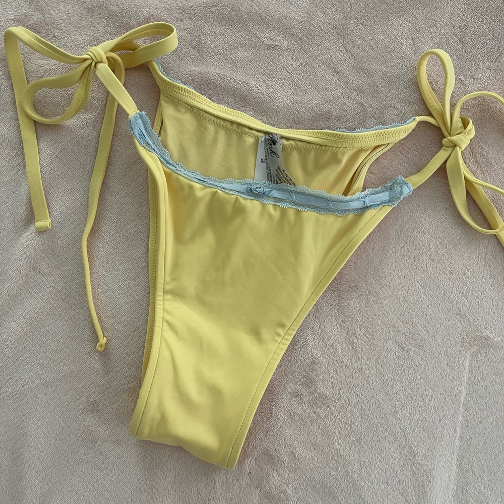 PINK x Frankies Bikinis Rosemary Cheeky String Bottoms XL